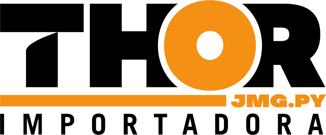 logo naranja y negro de thor importadora